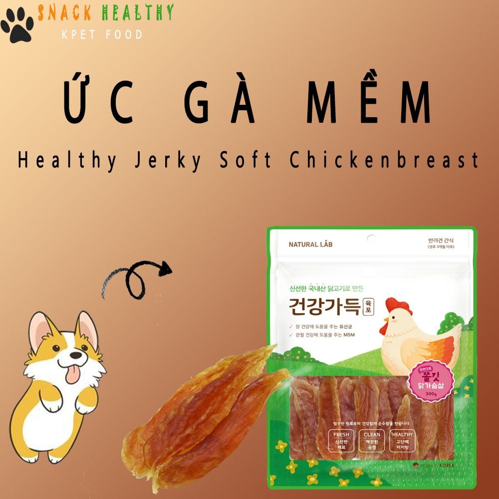  Snack cho chó vị Gà dạng lát mềm - Jerky soft Chicken slice Dog Food Kpet 100G 