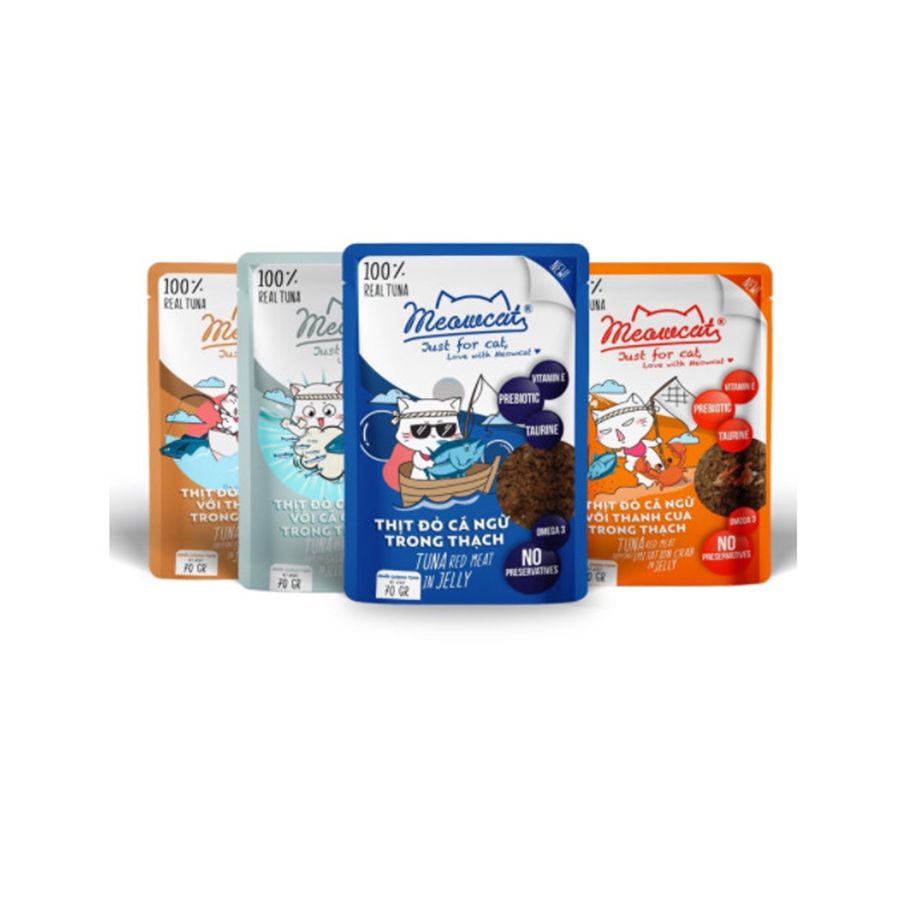  Pate mèo Meowcat Jelly 70g (nhiều vị) 