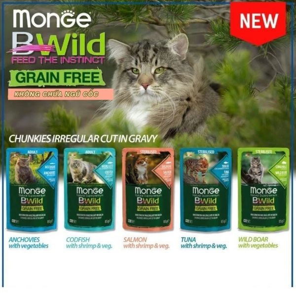  Pate cho mèo MONGE BWILD [Gói 85g] 