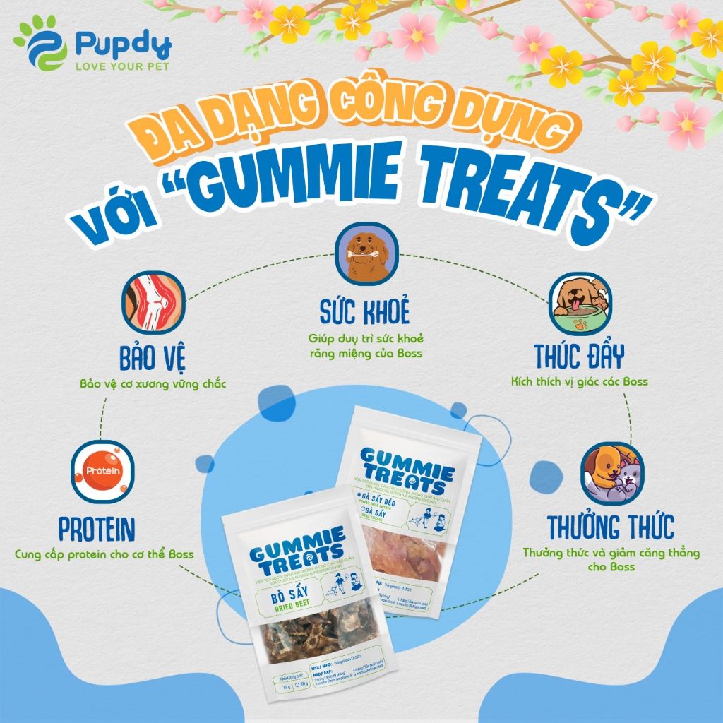  Thịt sấy Pupdy nhiều vị 50G 