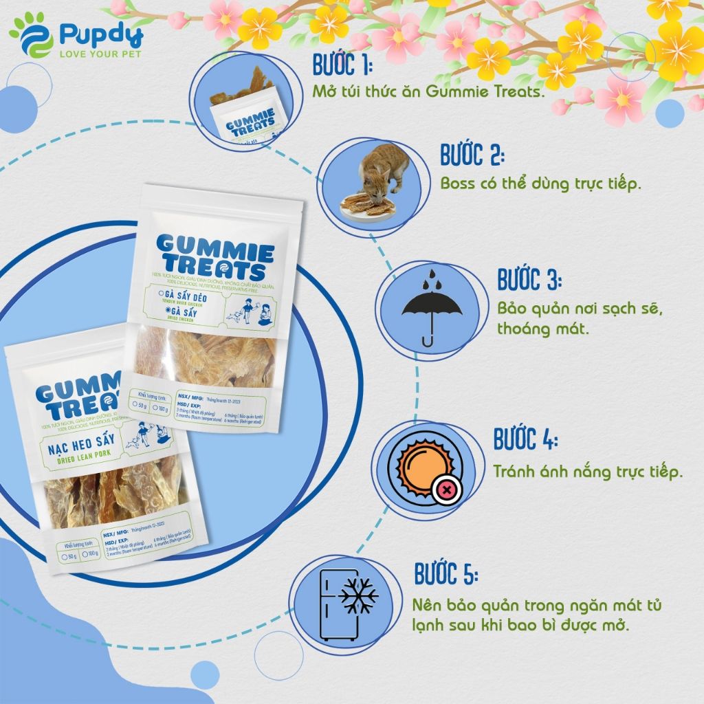  Thịt sấy Pupdy nhiều vị 50G 