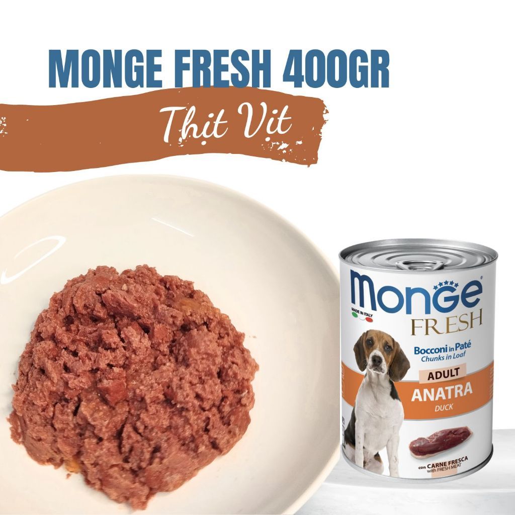 Pate MONGE FRESH cho chó LON 400gr 