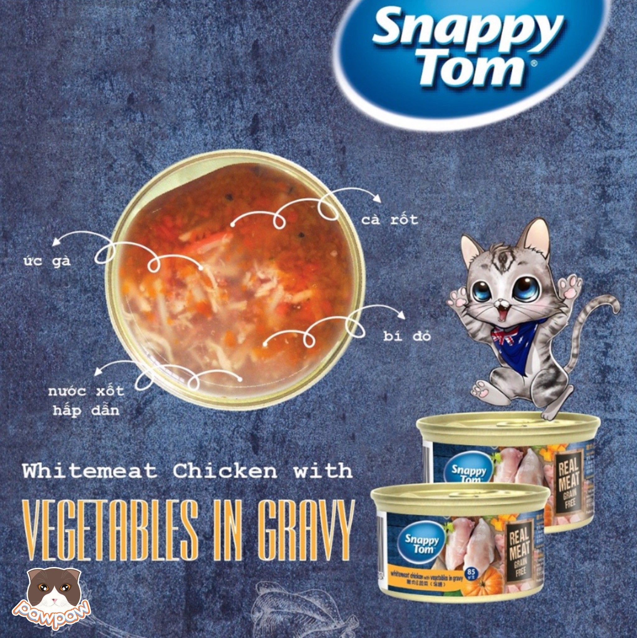  Snappy Tom - Pate lon cho mèo 85g 