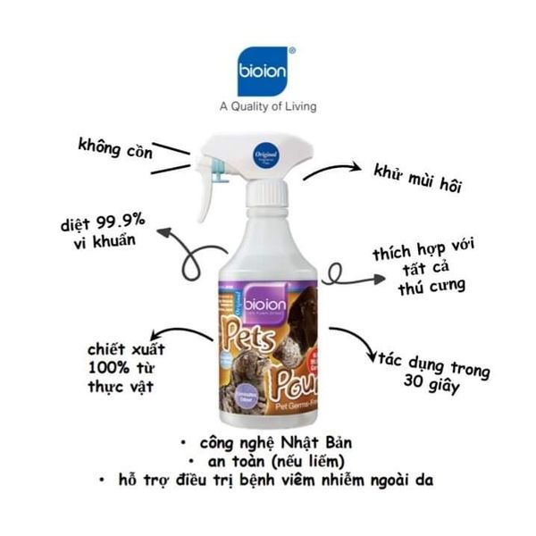  Chai xịt khử mùi Bioion Pets Pounce 