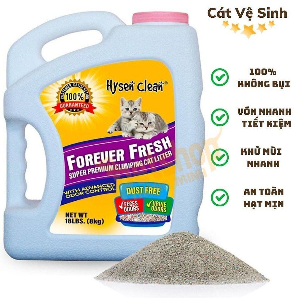  Cát vệ sinh đá núi lửa Hysen Clean 8kg 