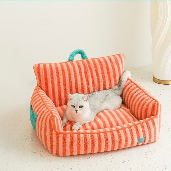  Ghế lười sofa sọc cam cho thú cưng 