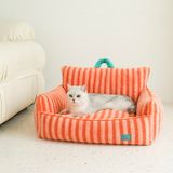  Ghế lười sofa sọc cam cho thú cưng 