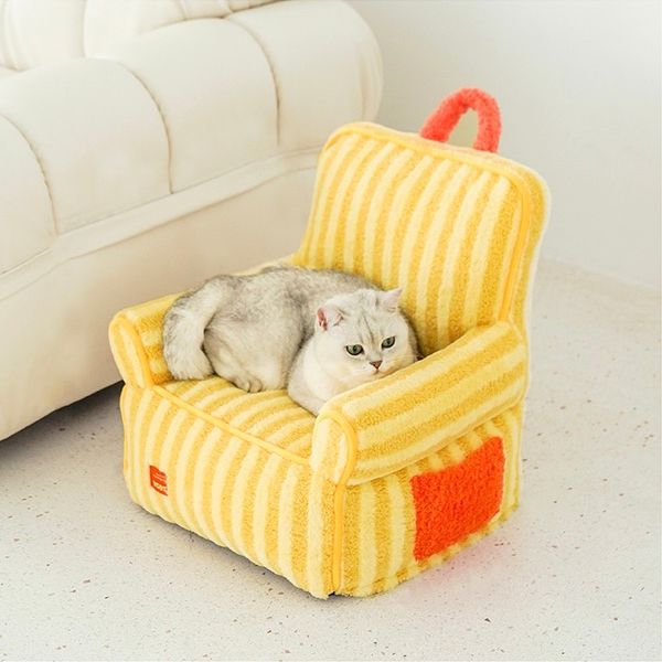  Ghế lười sofa sọc vàng cho thú cưng 