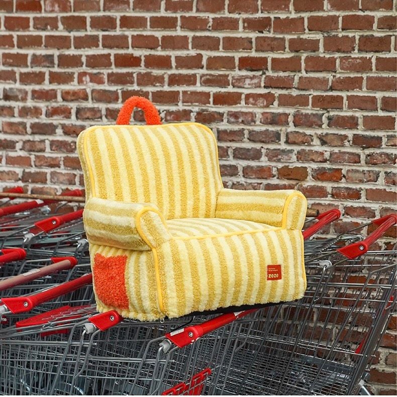  Ghế lười sofa sọc vàng cho thú cưng 