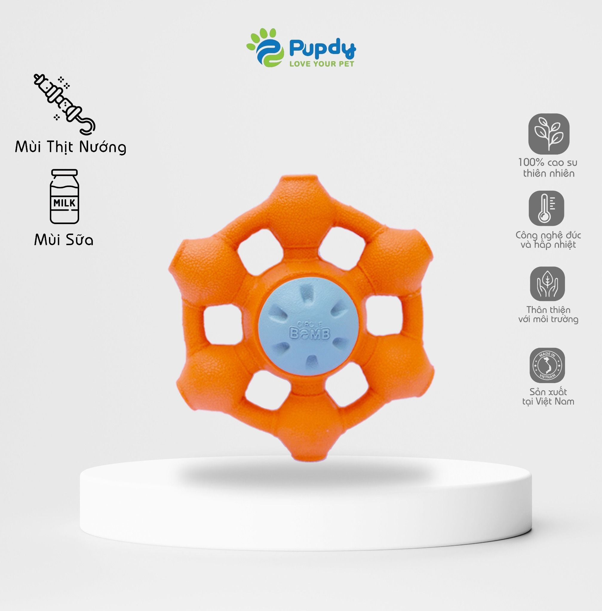  Đồ Chơi Circle Bomb Màu Cam - LG Xám Pupdy 