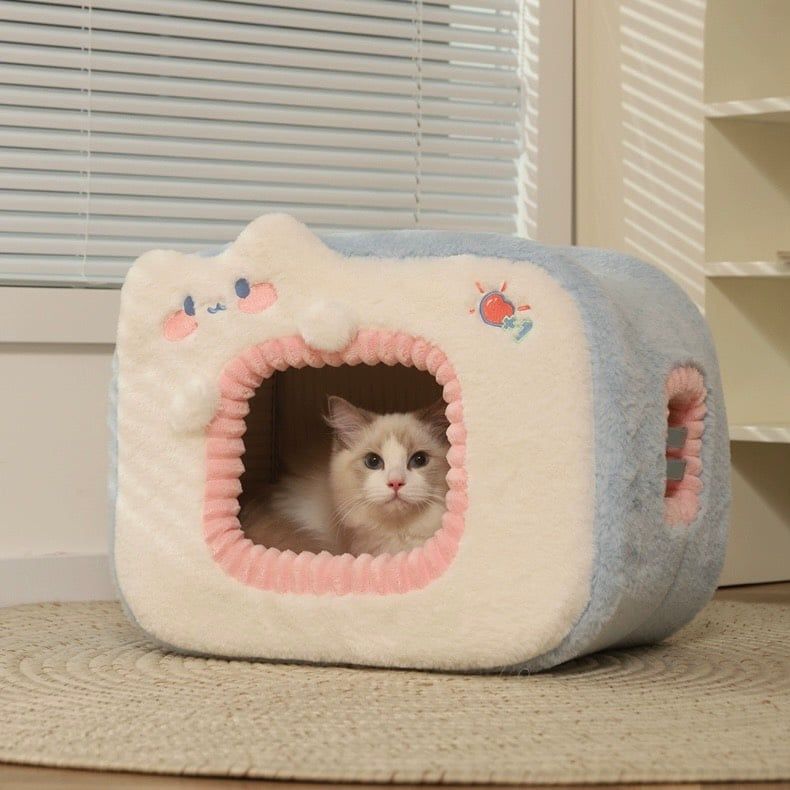  Nệm Làm Tổ Ấm Áp Có Đệm Lót Cho Thú Cưng Kawaii 