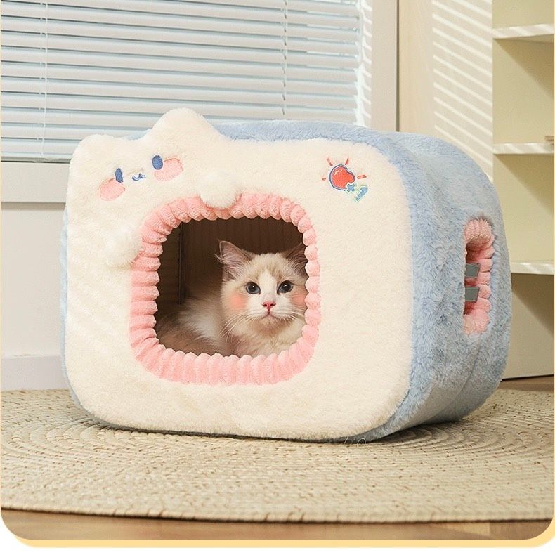  Nệm Làm Tổ Ấm Áp Có Đệm Lót Cho Thú Cưng Kawaii 