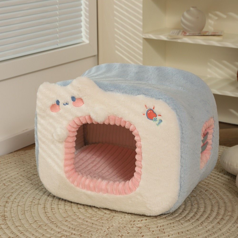  Nệm Làm Tổ Ấm Áp Có Đệm Lót Cho Thú Cưng Kawaii 
