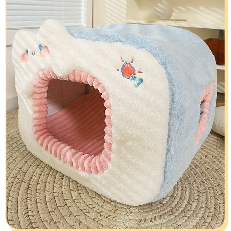  Nệm Làm Tổ Ấm Áp Có Đệm Lót Cho Thú Cưng Kawaii 