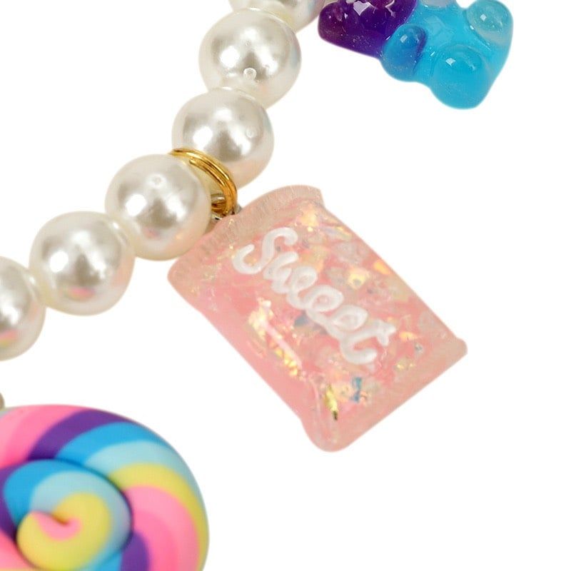  Vòng cổ ngọc trai đính charm kẹo ngọt cho thú cưng 