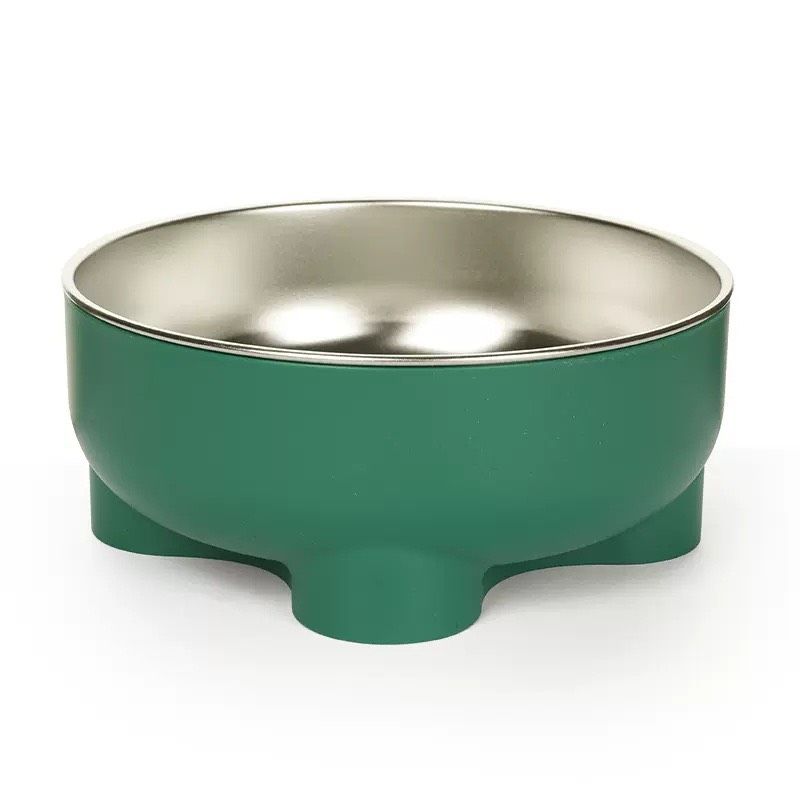 Chén ăn inox tròn 4 chân cho thú cưng 