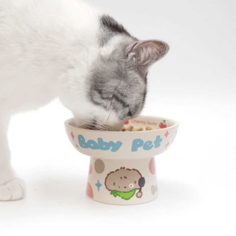  Chén sứ đế tròn cho thú cưng 