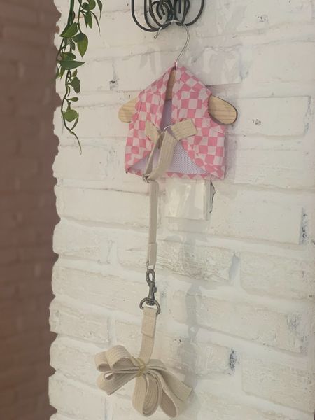  Áo yếm kèm dây dắt sọc caro I Am Dog cho thú cưng 