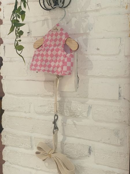  Áo yếm kèm dây dắt sọc caro I Am Dog cho thú cưng 