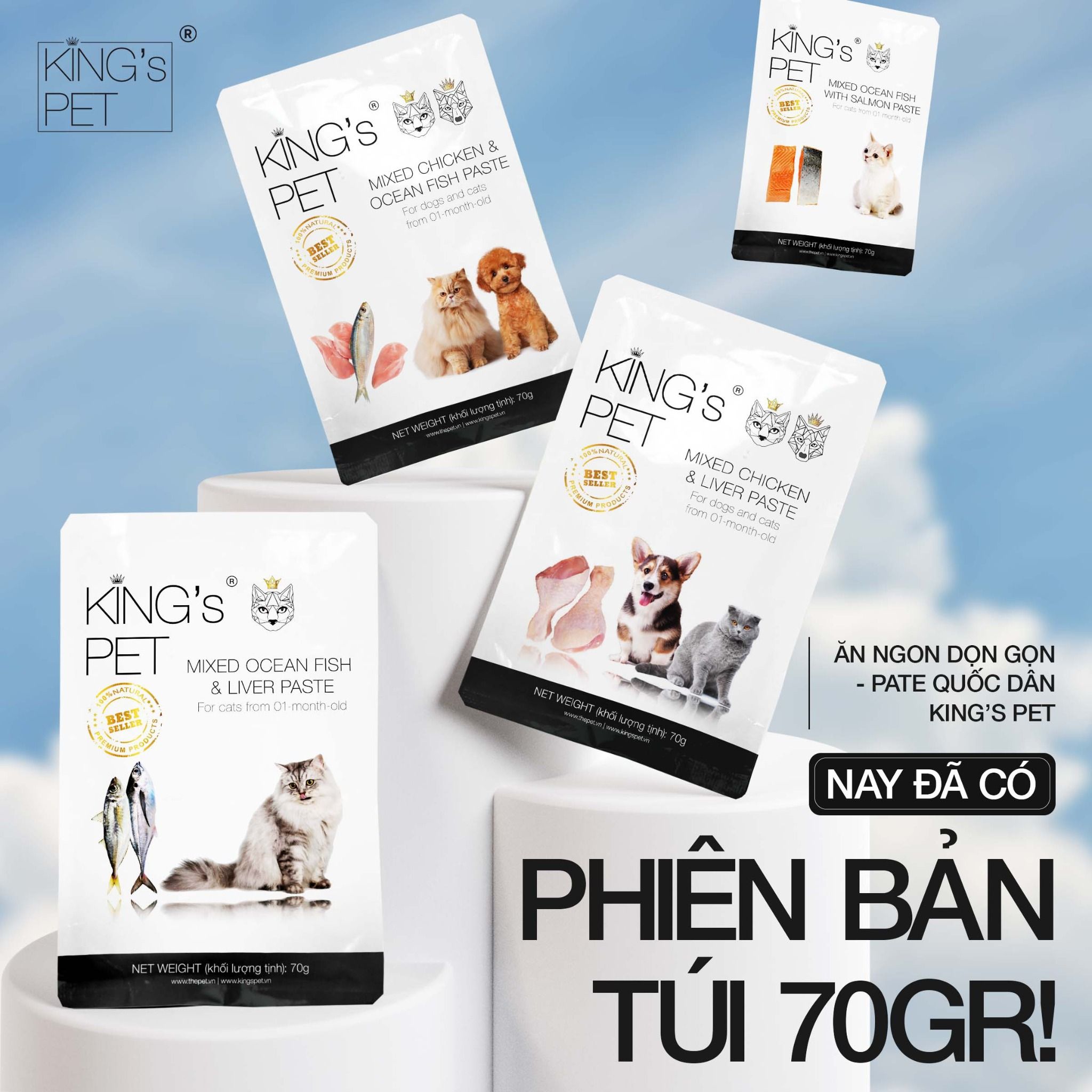  Pate túi King’s Pet Cho Chó Mèo 70gr 