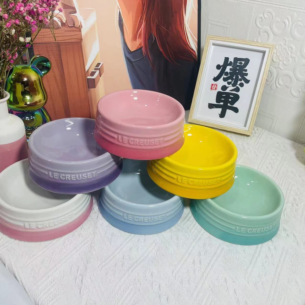  Chén sứ Le Creuset size lớn cho thú cưng nhiều màu 