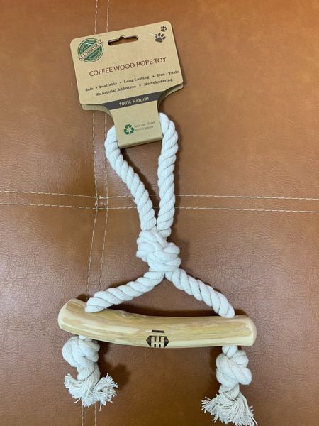  Đồ chơi dây thừng kèm xương gỗ cho chó 