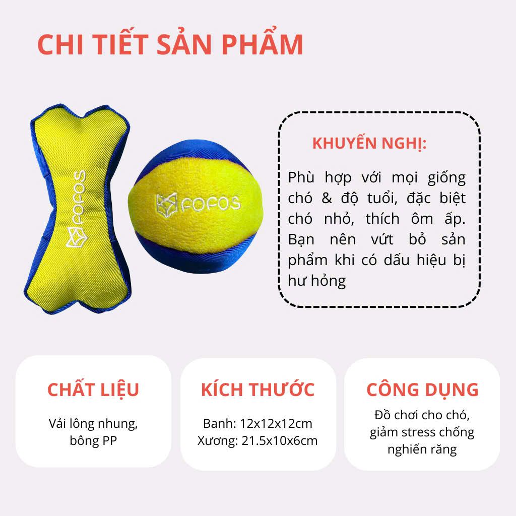  Đồ Chơi cục xương mềm cho chó FOFOS 