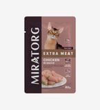  Pate xốt thịt gà cho tất cả mèo trưởng thành Miratorg 