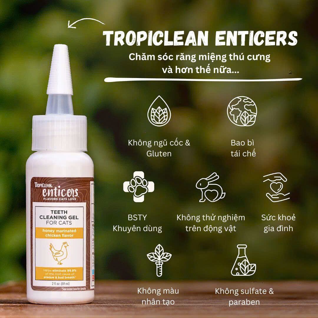  Gel vệ sinh răng miệng cho chó Enticers Tropiclean 