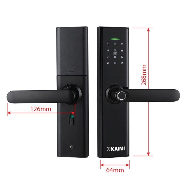 Khóa Cửa Vân Tay Kaimi S12 – Viền Đồng