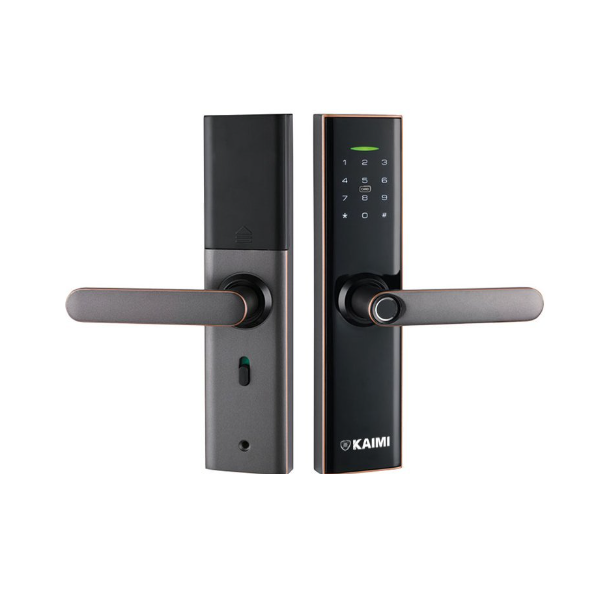 Khóa Cửa Vân Tay Kaimi S12 – Viền Đồng