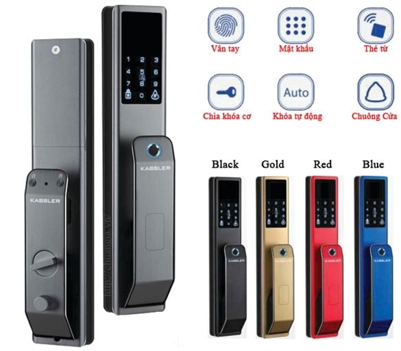 KHÓA VÂN TAY KASSLER KL-888 - TITAN SIÊU BỀN (MÀU ĐEN VÀ MÀU BẠC)
