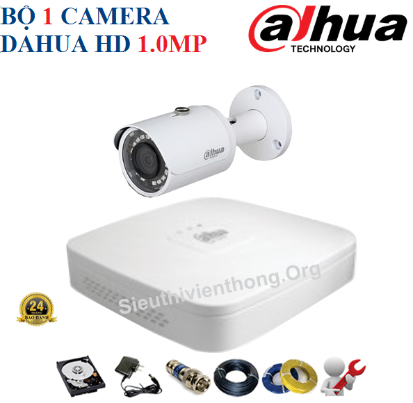 Trọn Bộ 1 Camera Dahua 1.0MP Ngoài Trời