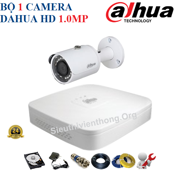 Trọn Bộ 1 Camera Dahua 1.0MP Ngoài Trời 