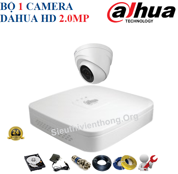 Trọn Bộ 1 Camera Dahua 2.0MP Trong Nhà