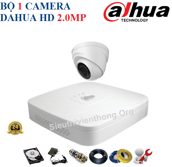  Trọn Bộ 1 Camera Dahua 2.0MP Trong Nhà 