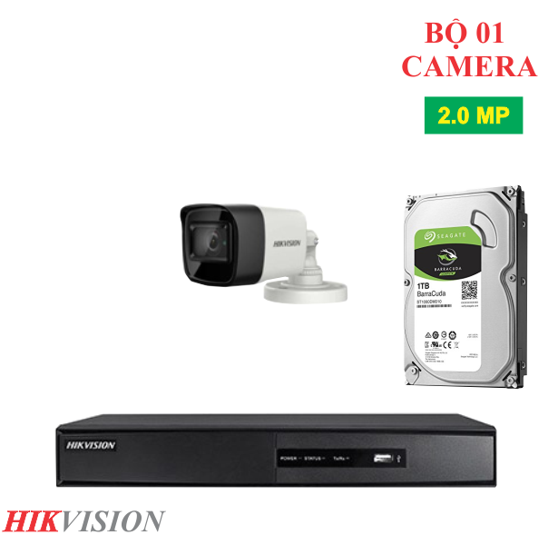 Trọn Bộ 01 Camera Quan Sát Hikvision 2.0MP