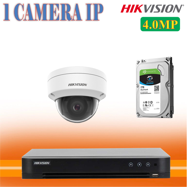 Trọn Bộ 01 Camera IP Hikvision 4.0MP Chính Hãng
