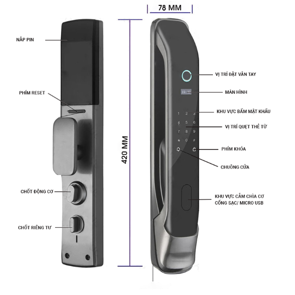 Khóa Cửa Vân Tay Kapler KL - 610 App