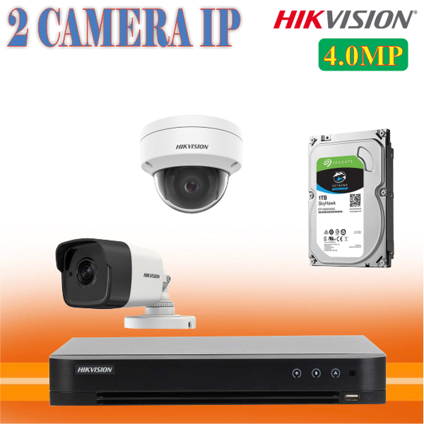  Trọn Bộ 02 Camera IP Hikvision 4.0MP Chính Hãng 
