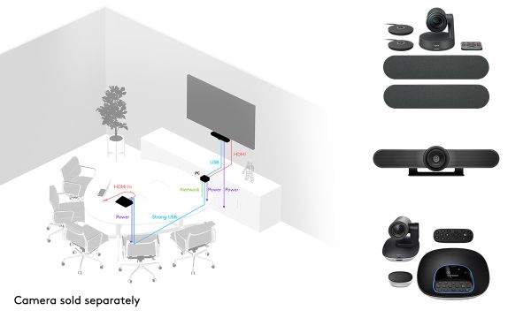  Webcam Logitech Tap Tích Hợp Google Meet Cho Phòng Họp Lớn 