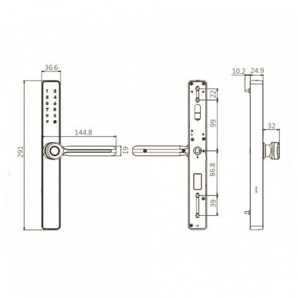  Khóa Vân Tay Cửa Nhôm Kassler KL-599LX CHAMPAGE GOLD 
