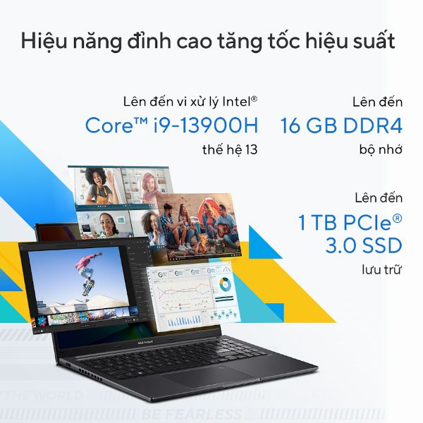 Laptop Asus Vivobook A1505VA L1201W (Core i9-13900H/ 16GB/ 512GB SSD/ Intel Iris Xe Graphics/ 15.6inch FHD OLED/ Windows 11 Home/ Silver)