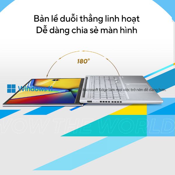Laptop Asus Vivobook A1505VA L1201W (Core i9-13900H/ 16GB/ 512GB SSD/ Intel Iris Xe Graphics/ 15.6inch FHD OLED/ Windows 11 Home/ Silver)