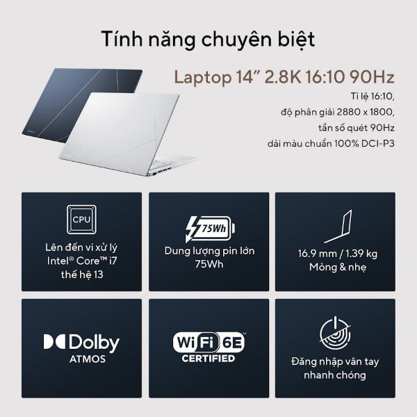 Laptop Asus Zenbook UX3402VA KM203W (Core i5 1340P/ 16GB/ 512GB SSD/ Intel Iris Xe Graphics/ 14.0inch WUXGA+/ Windows 11 Home/ Silver/ Vỏ nhôm/ Túi Sleeve, USDB-A to RJ45)