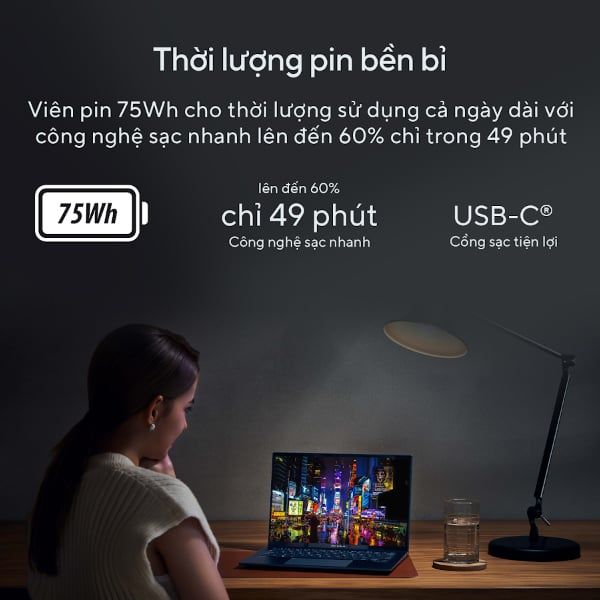 Laptop Asus Zenbook UX3402VA KM203W (Core i5 1340P/ 16GB/ 512GB SSD/ Intel Iris Xe Graphics/ 14.0inch WUXGA+/ Windows 11 Home/ Silver/ Vỏ nhôm/ Túi Sleeve, USDB-A to RJ45)