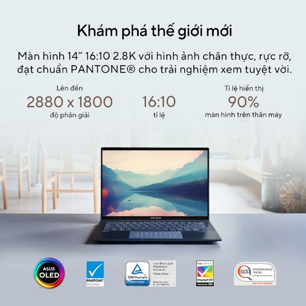 Laptop Asus Zenbook UX3402VA KM203W (Core i5 1340P/ 16GB/ 512GB SSD/ Intel Iris Xe Graphics/ 14.0inch WUXGA+/ Windows 11 Home/ Silver/ Vỏ nhôm/ Túi Sleeve, USDB-A to RJ45)