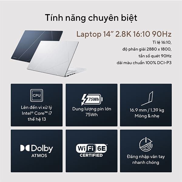 Laptop Asus Zenbook UX3402VA KM085W (Core i5 1340P/ 16GB/ 512GB SSD/ Intel Iris Xe Graphics/ 14.0inch WUXGA+/ Windows 11 Home/ Blue/ Vỏ nhôm/ Túi Sleeve, USDB-A to RJ45)