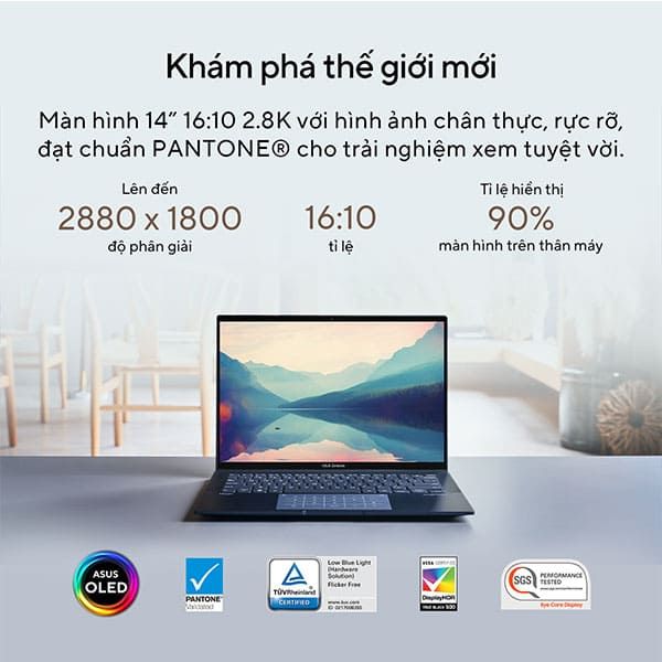 Laptop Asus Zenbook UX3402VA KM085W (Core i5 1340P/ 16GB/ 512GB SSD/ Intel Iris Xe Graphics/ 14.0inch WUXGA+/ Windows 11 Home/ Blue/ Vỏ nhôm/ Túi Sleeve, USDB-A to RJ45)