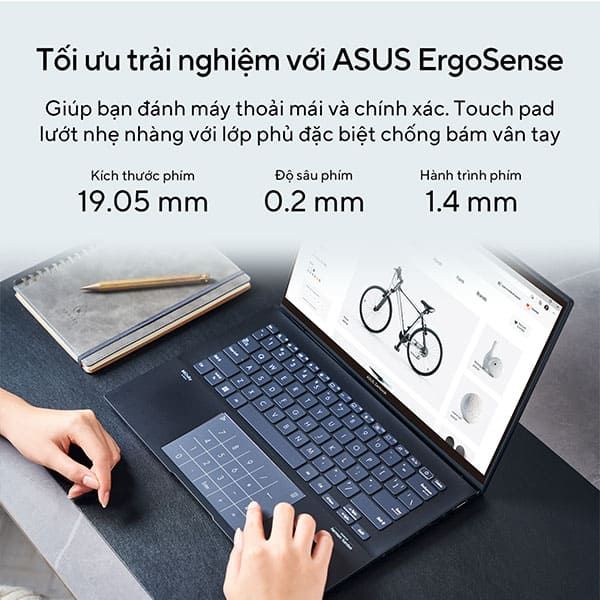 Laptop Asus Zenbook UX3402VA KM085W (Core i5 1340P/ 16GB/ 512GB SSD/ Intel Iris Xe Graphics/ 14.0inch WUXGA+/ Windows 11 Home/ Blue/ Vỏ nhôm/ Túi Sleeve, USDB-A to RJ45)